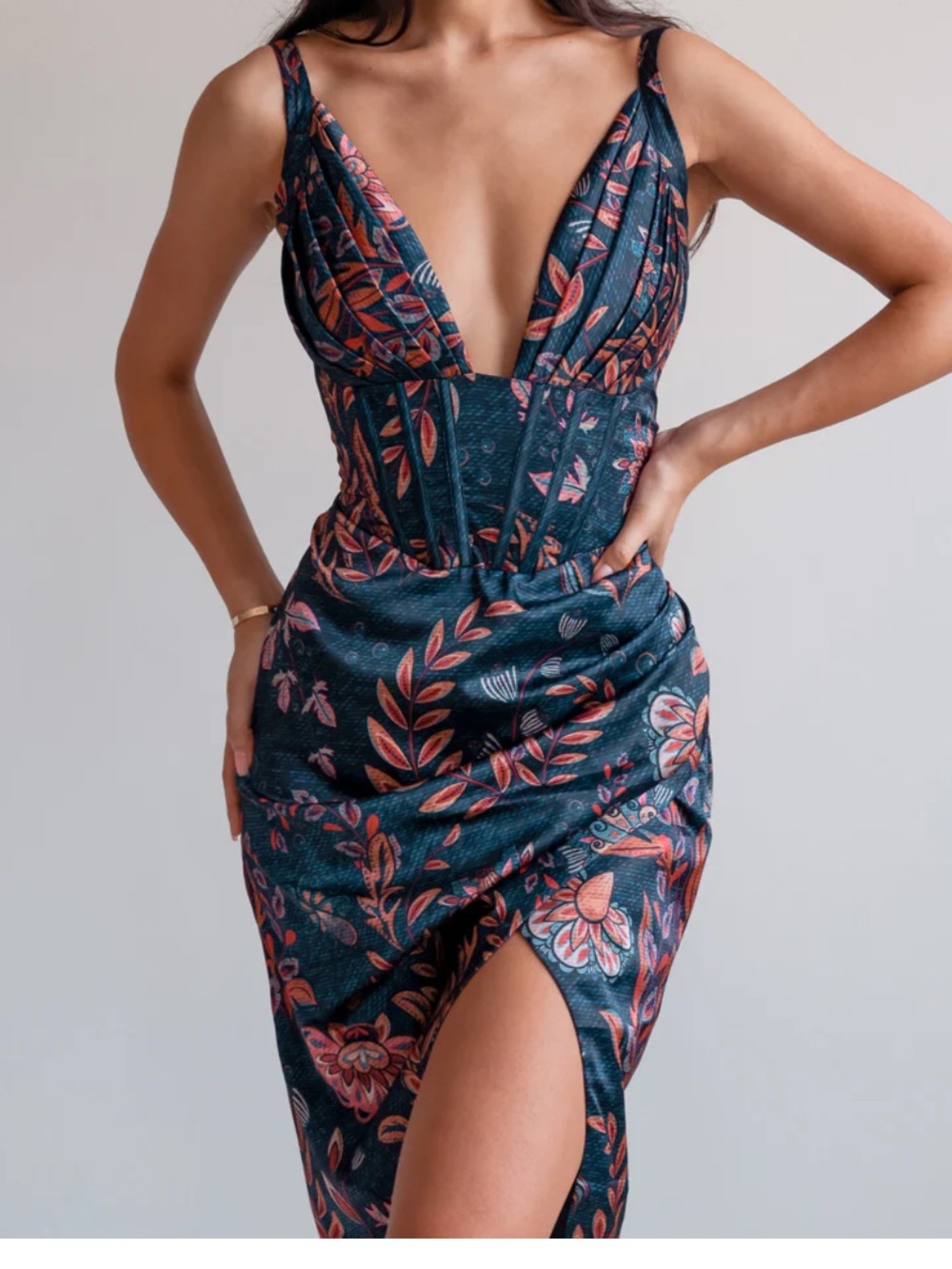 aerie Hallie Draped Midi Dress